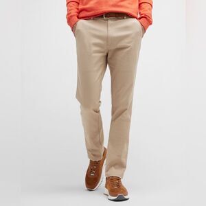 Peter Millar NWT Pilot Twill Flat Front Trousers Khaki Size 35